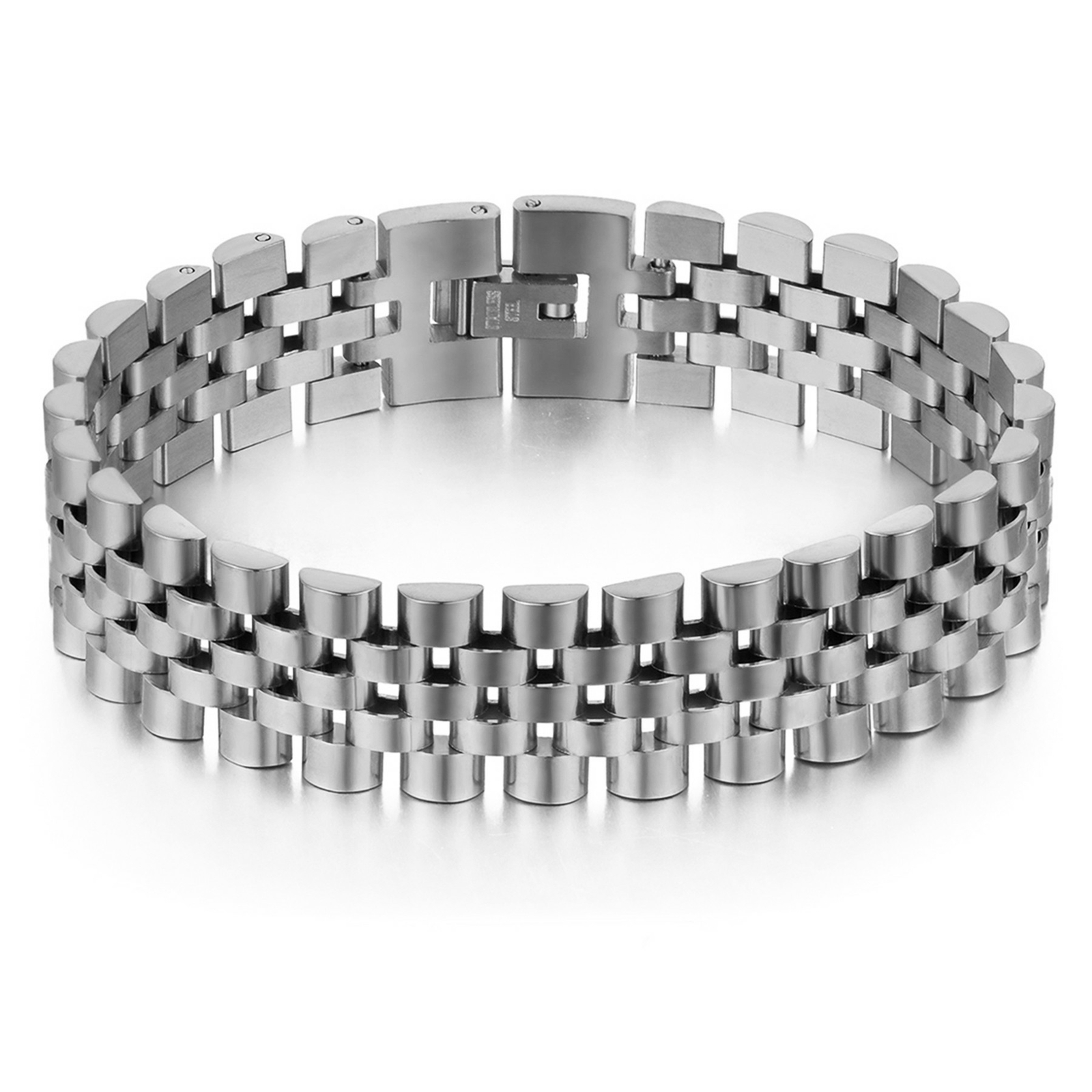 Stainless Steel Mesh Link Chain Bracelet Bangle Mens Father’s Day Jewelry Gift