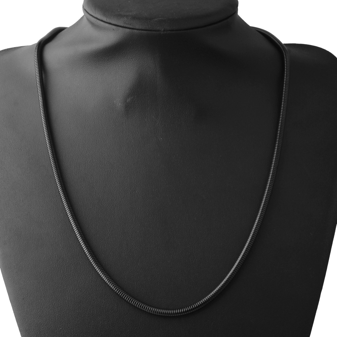 4.2mm Cool Stainless Steel Black Snake Round Chain Men’s Necklace Jewelry 23.6″