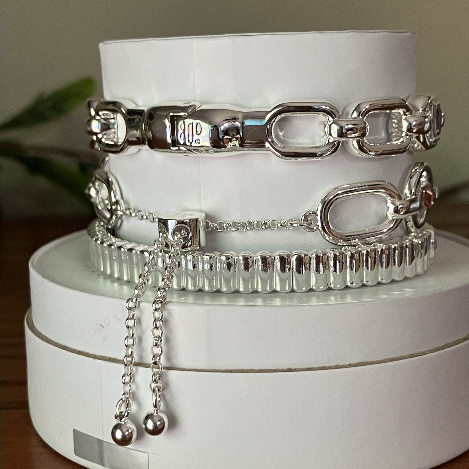 Bomb Party Spring Stacks 2026 Say It Louder UNSTOPPABLE Charm Bracelet Pink Silv