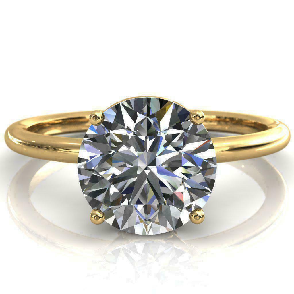 2.2Ct Round Cut Lab Created Diamond Women’s Ring 14K Yellow Gold Plated Silver
