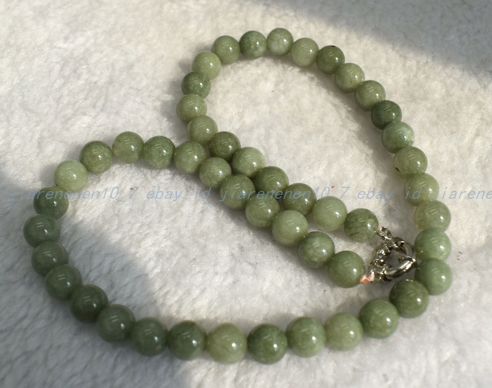 Natural Wonderful 8mm A Green Jade Round Beads Gemstone Necklace 16-36 In