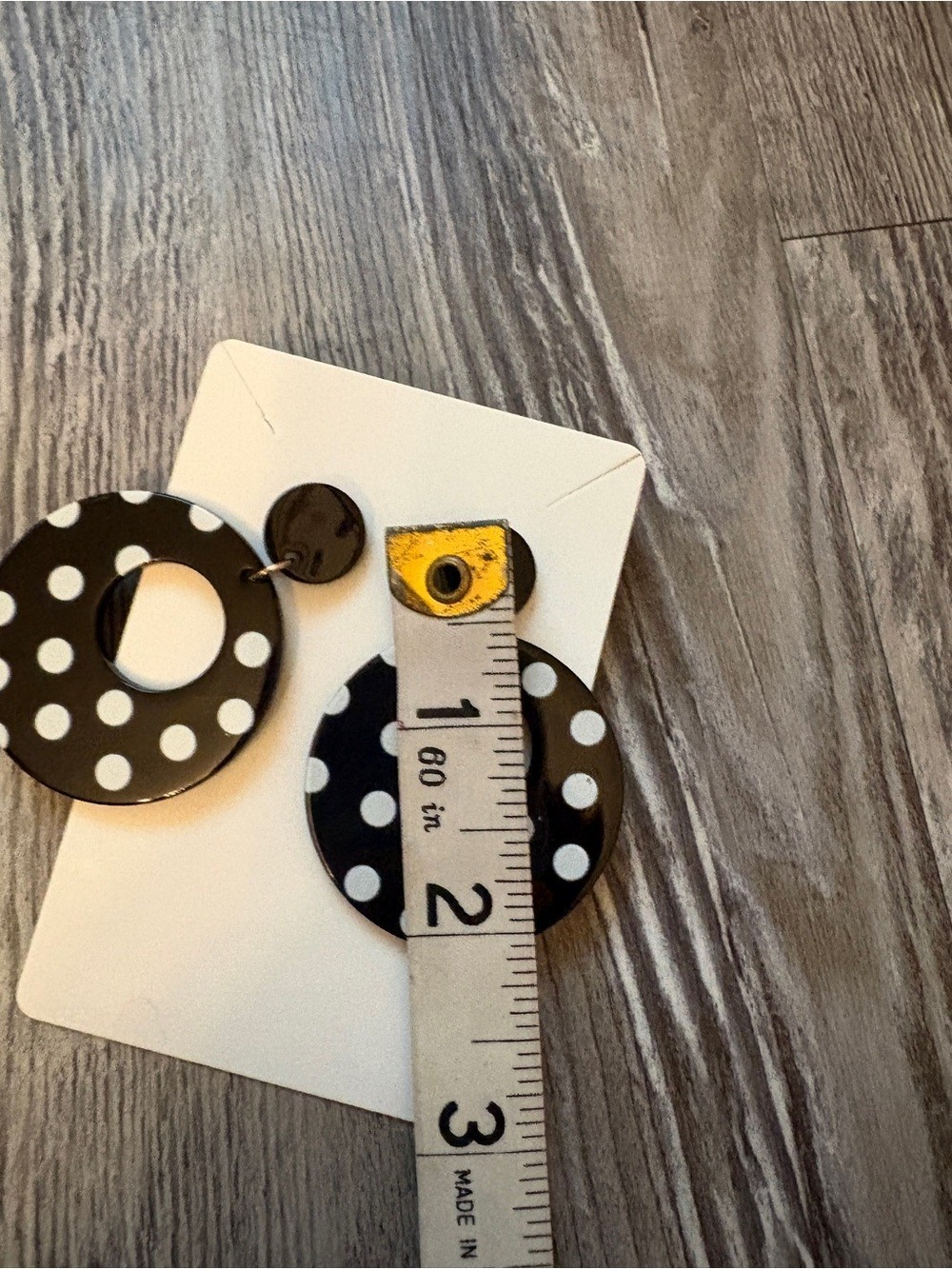 Black and White Polka Dot Hoop Earrings