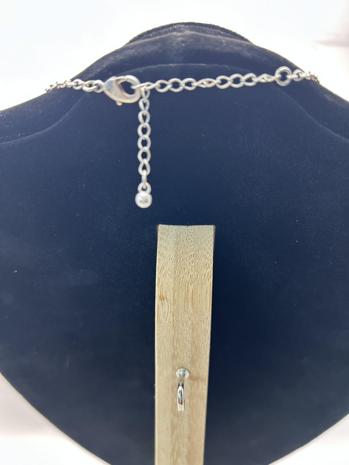 Necklace Blue Turquoise Bib Statement Silver Tone Fringe Pendant Chain 17 Inch
