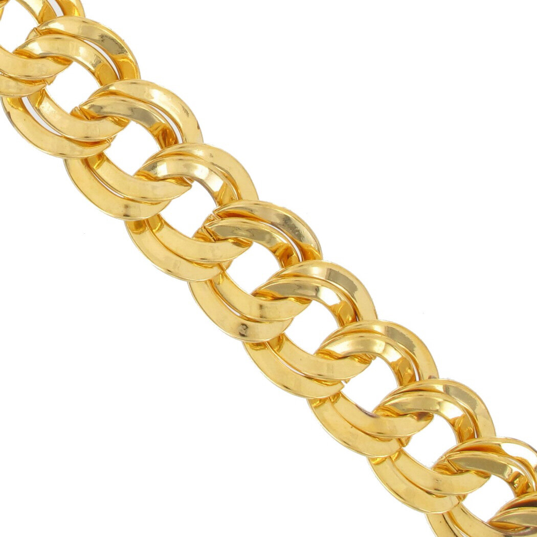 Ky & Co Gold Tone Thick 5/8″ Double Curb Link Chain Necklace Womens 18″ USA Made