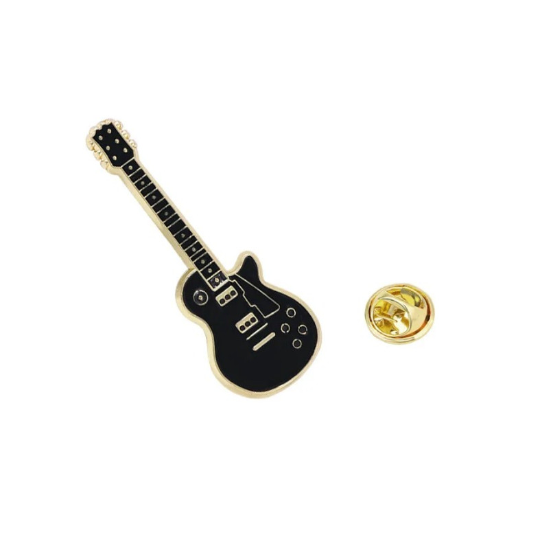1pc Electric Guitar Brooch Musical Instrument Pin Clothing Bag Badge – NEW