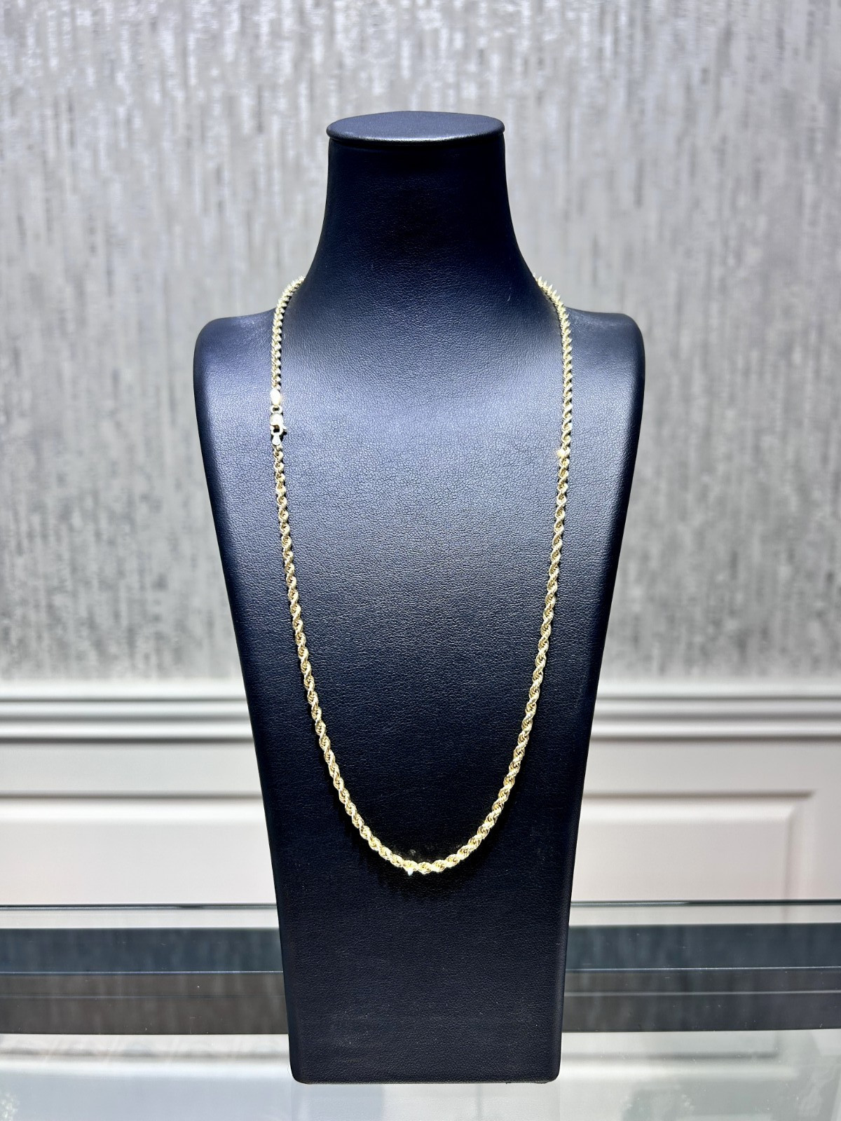Solid 10K Yellow Gold 2.5mm Diamond Cut Rope Chain Necklace 22″ 15.5g Heavy