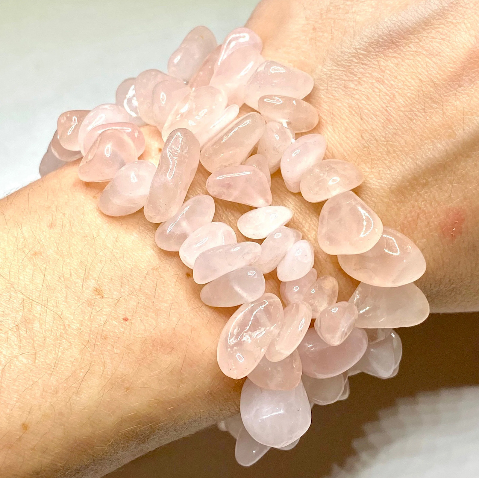 Rose Quartz Crystal Chips Bracelet