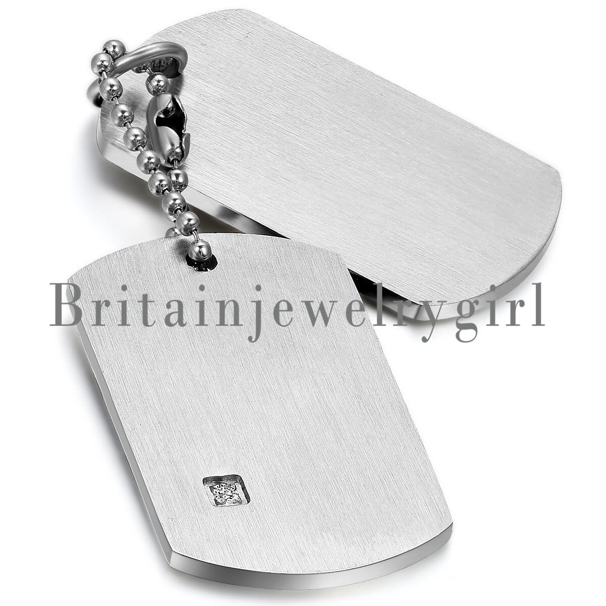 Military Style Double Dog Tag Pendant Men’s Stainless Steel Chain Necklace Gift