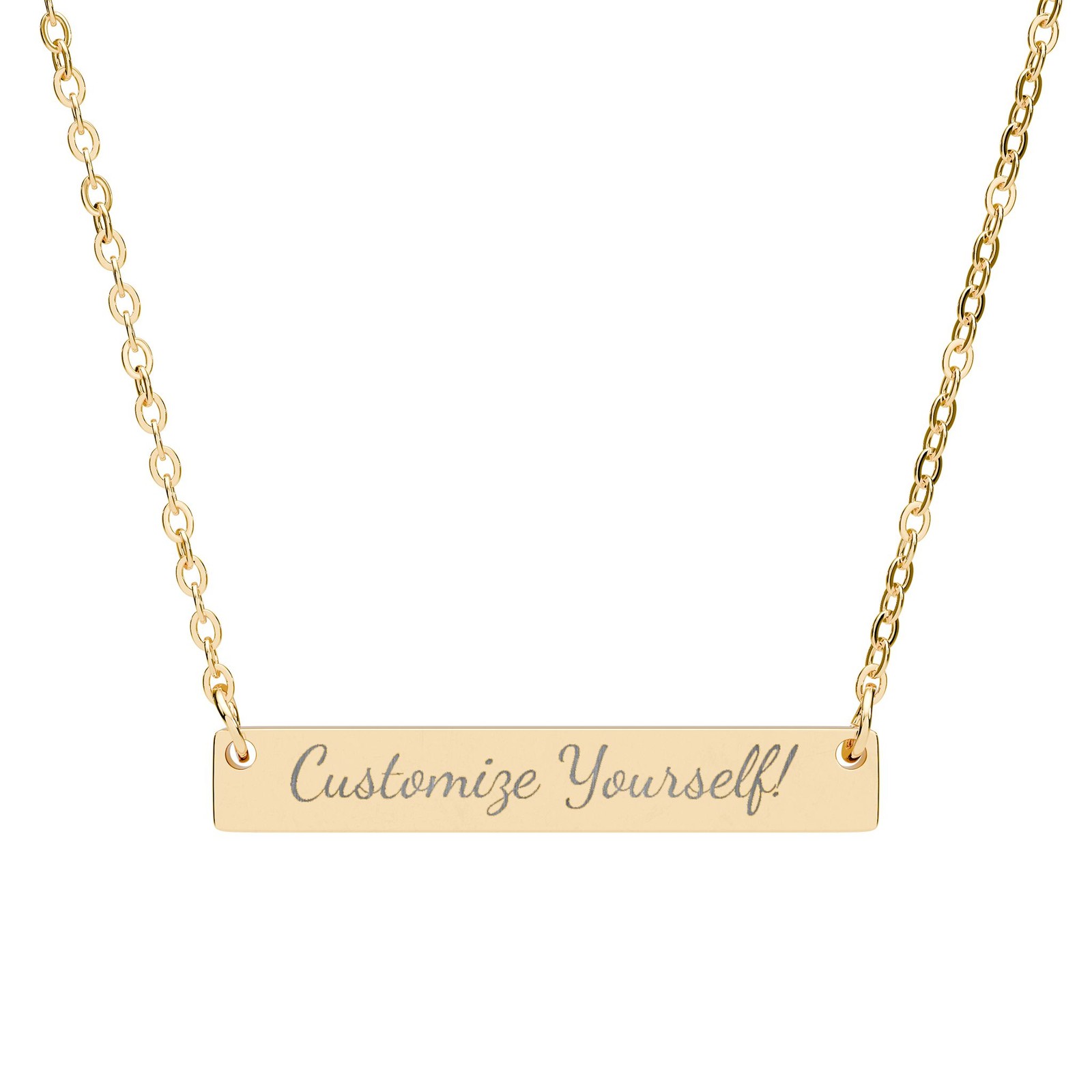 Engraved Horizontal Bar Necklace Customize Yourself