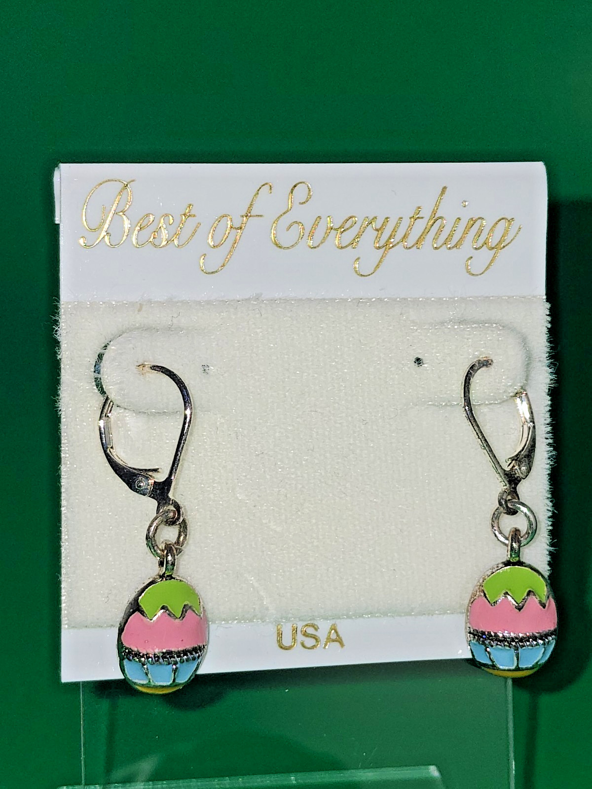Easter Egg Pastel Silver Tone Leverback Earrings – Best Of Everything