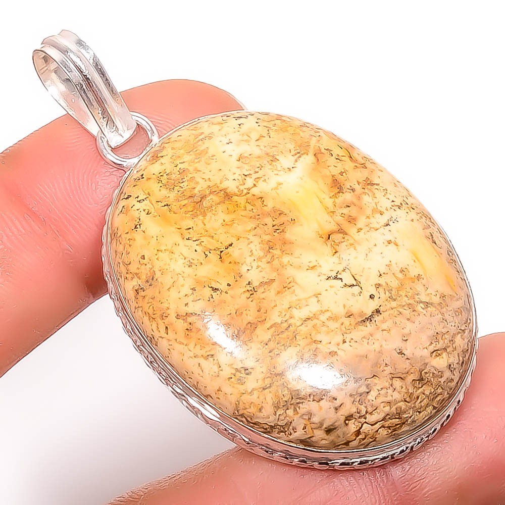 Picture Jasper- Oregon 925 Silver Plated Handmade Pendant 2.15″ P00