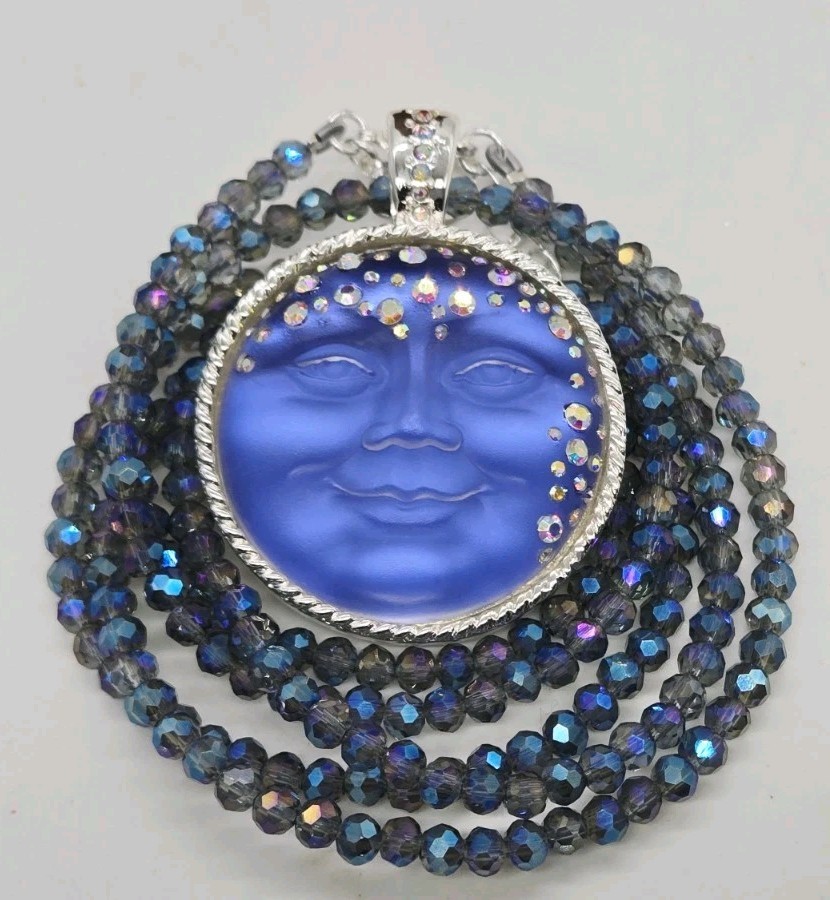 Kirks Folly Goddess Seaview Moon Foldover Magnetic Pendant & Shimme Necklace Set