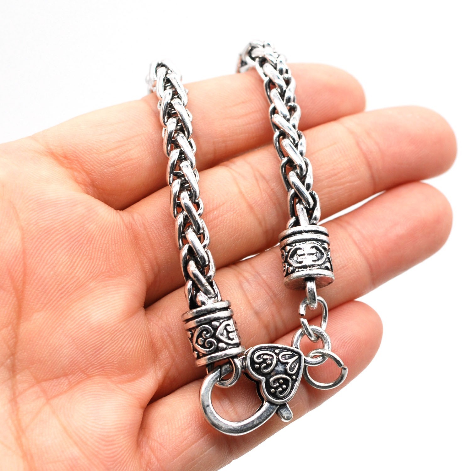 2 or 5PCS Metal Alloy Braid Chain Bracelet, Finished Lobster Clasp Ready to use