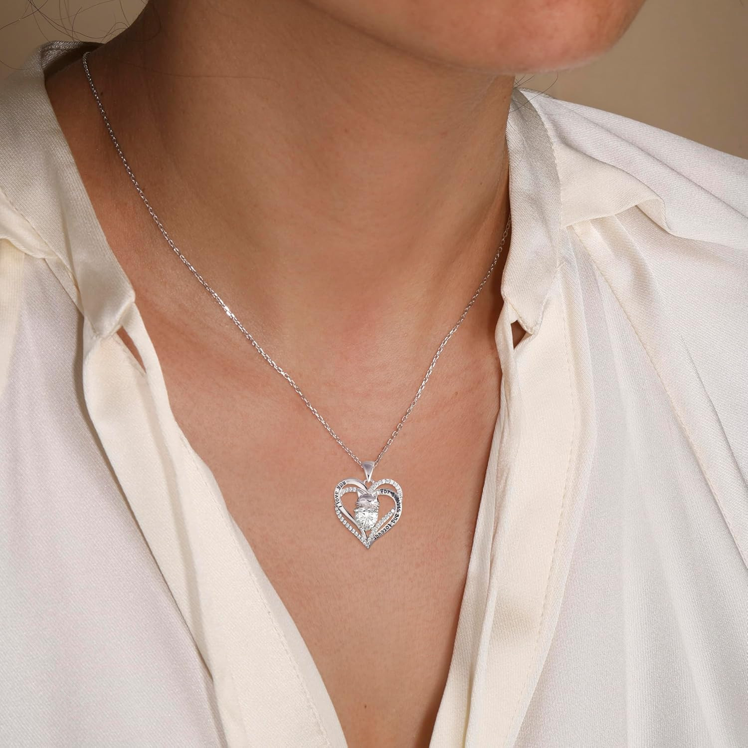Gold Plated Heart Cross Cat Necklace for Women Cz Diamond Cat Cross Heart Neckla