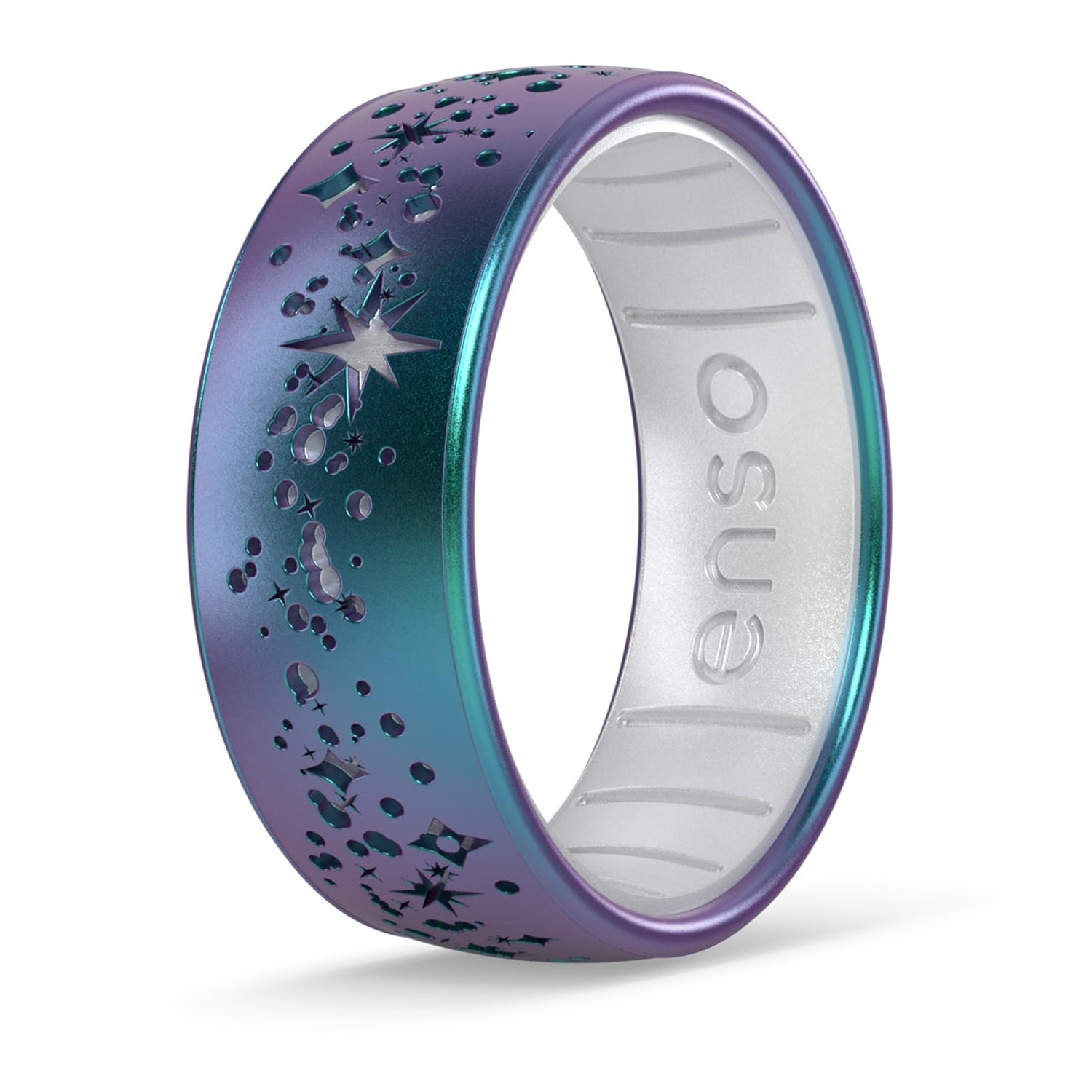 Etched Classic Silicone Rings – Comfortable and Flexible Design – 8mm Wide, 2…