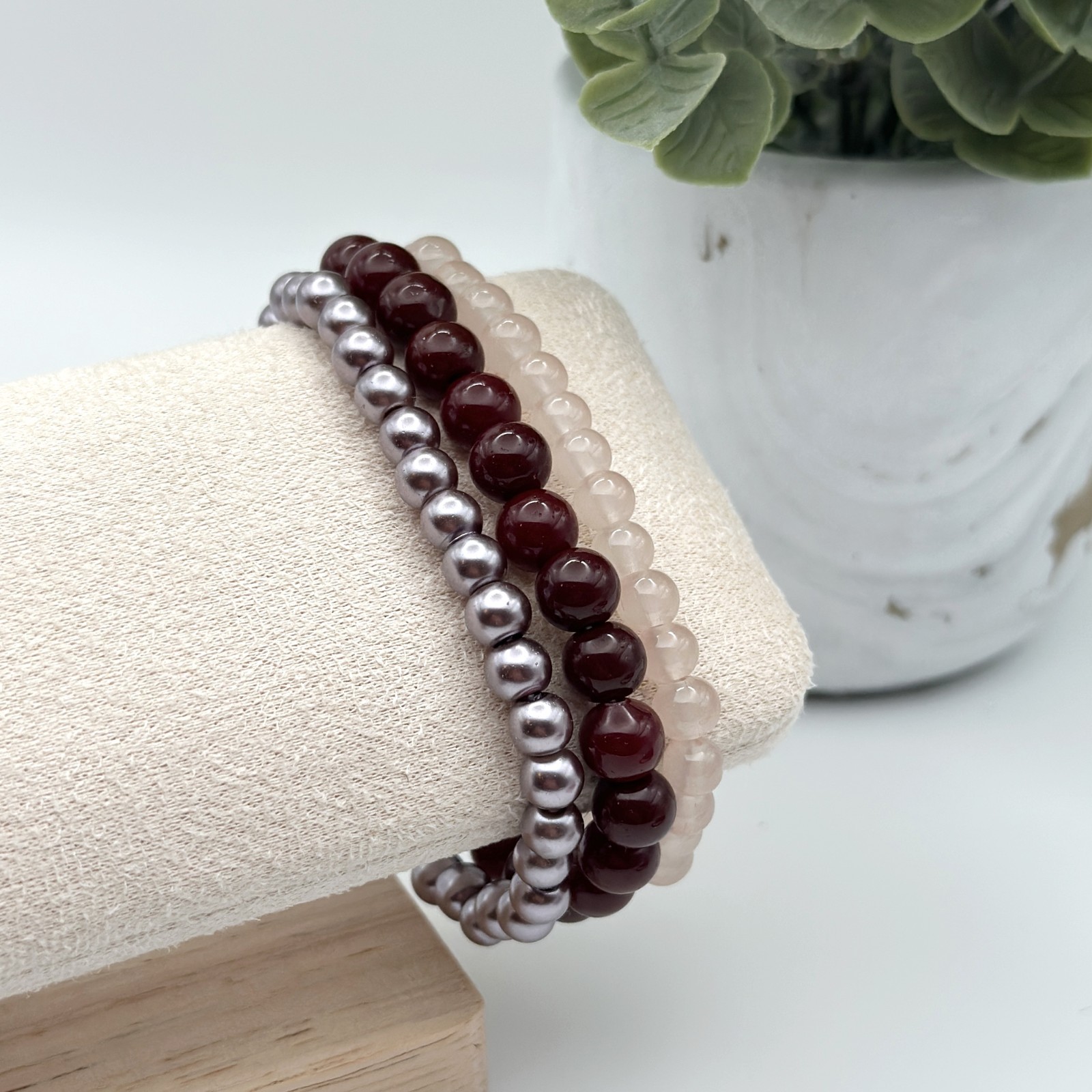Handmade Elastic Stretch Beaded Bracelet (3-Pack) Beaded Handmade Jewelry