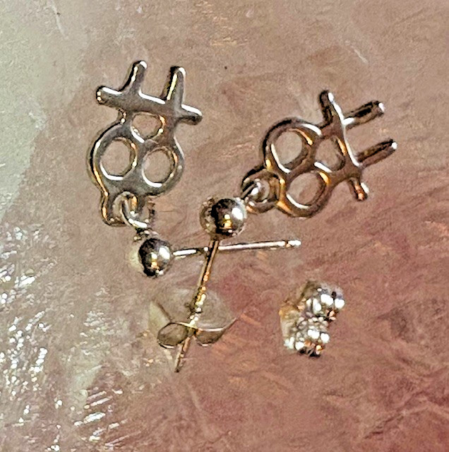 Double Venus symbol 92.5 posts w/ silver balls Lesbian LGBTQ Goddess by JKL 847