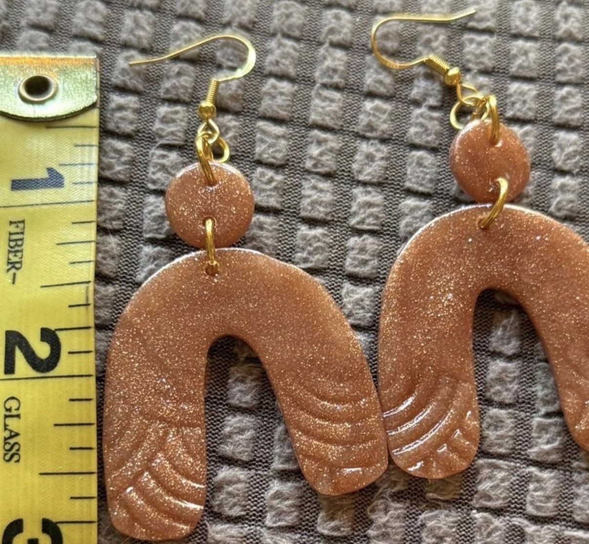 “Shimmery Delight” Textured Boho Dangle Earrings – Handcrafted Artisan Jewelry