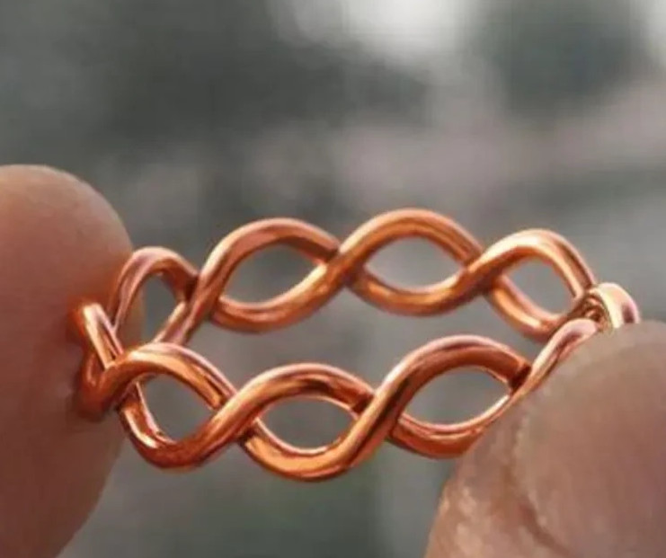 Solid Pure Copper Minimalist Healing Ring, Handmade, Unisex, Infinity Ring
