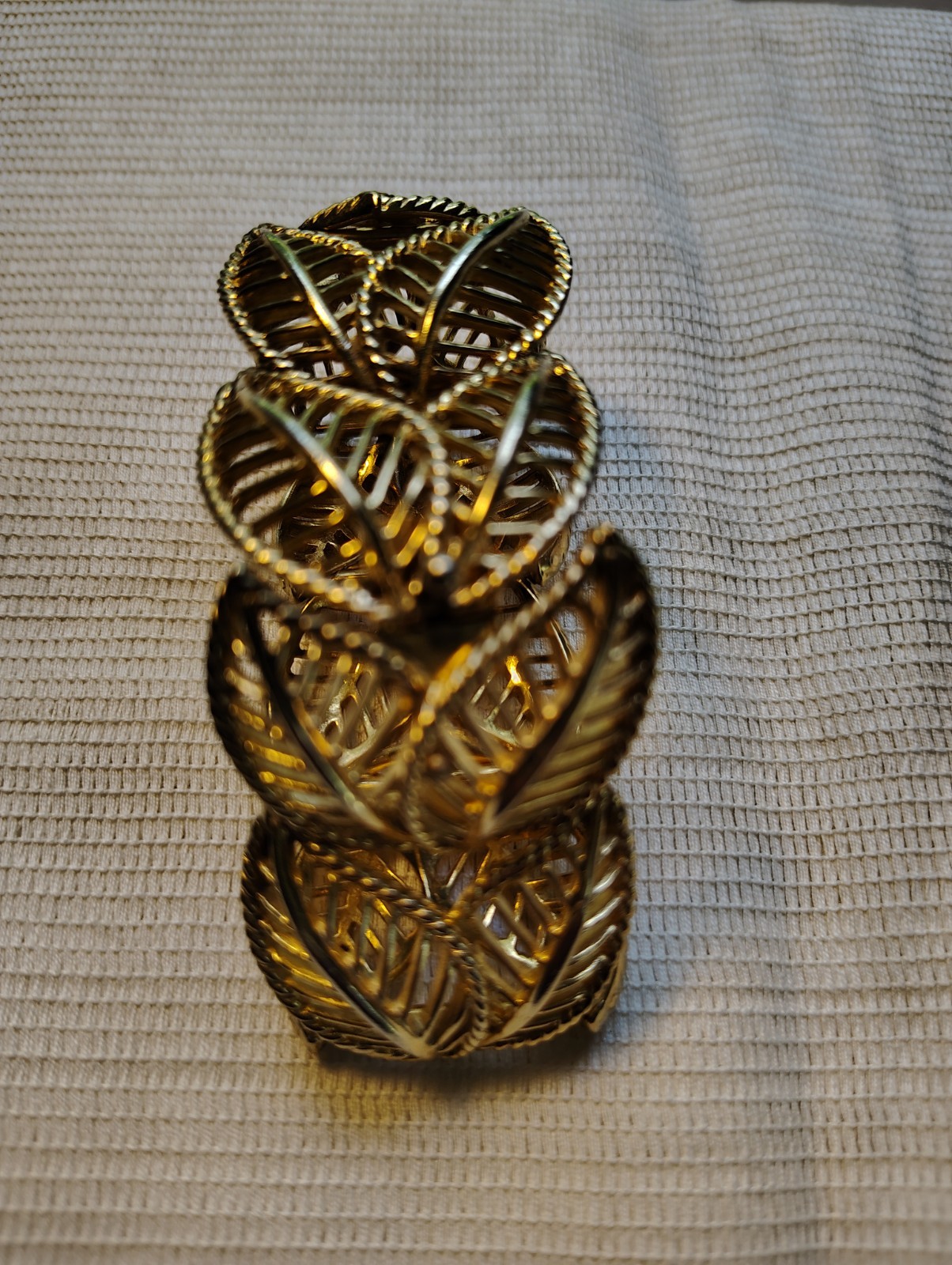 Vintage Leaf Link Statement Bracelet, Hook Closure
