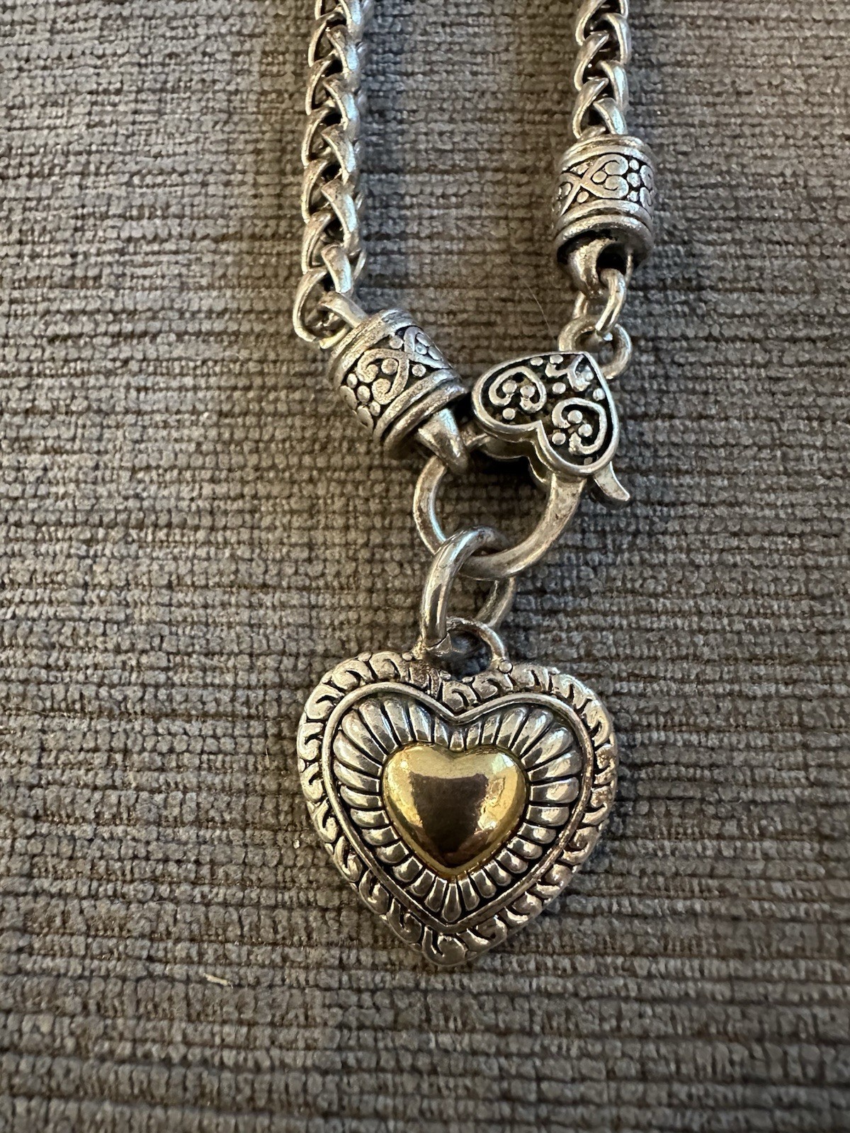 Brighton Roll Style 18” Chain w/ Detachable 1 1/2” Heart Pendant