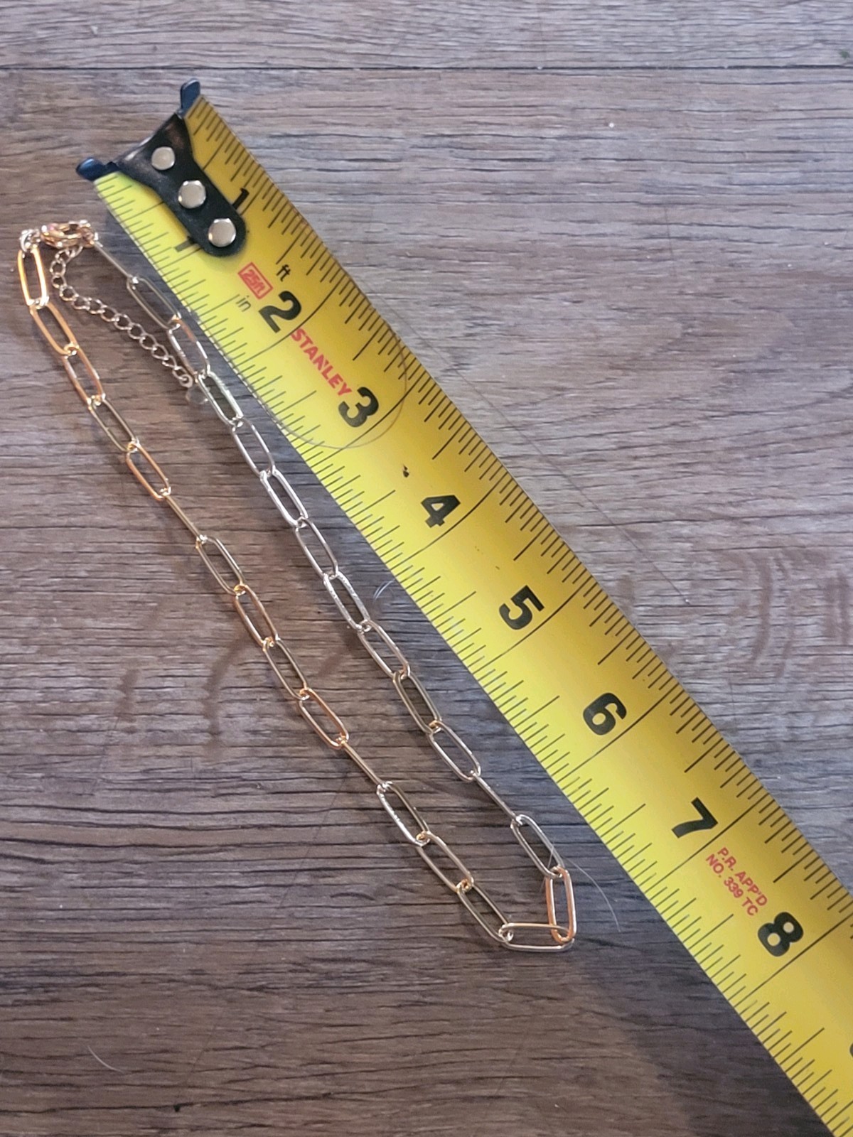Goldtone Adjustable Paper Clip Chain Necklace Lobster Clasp Women’s Jewelry