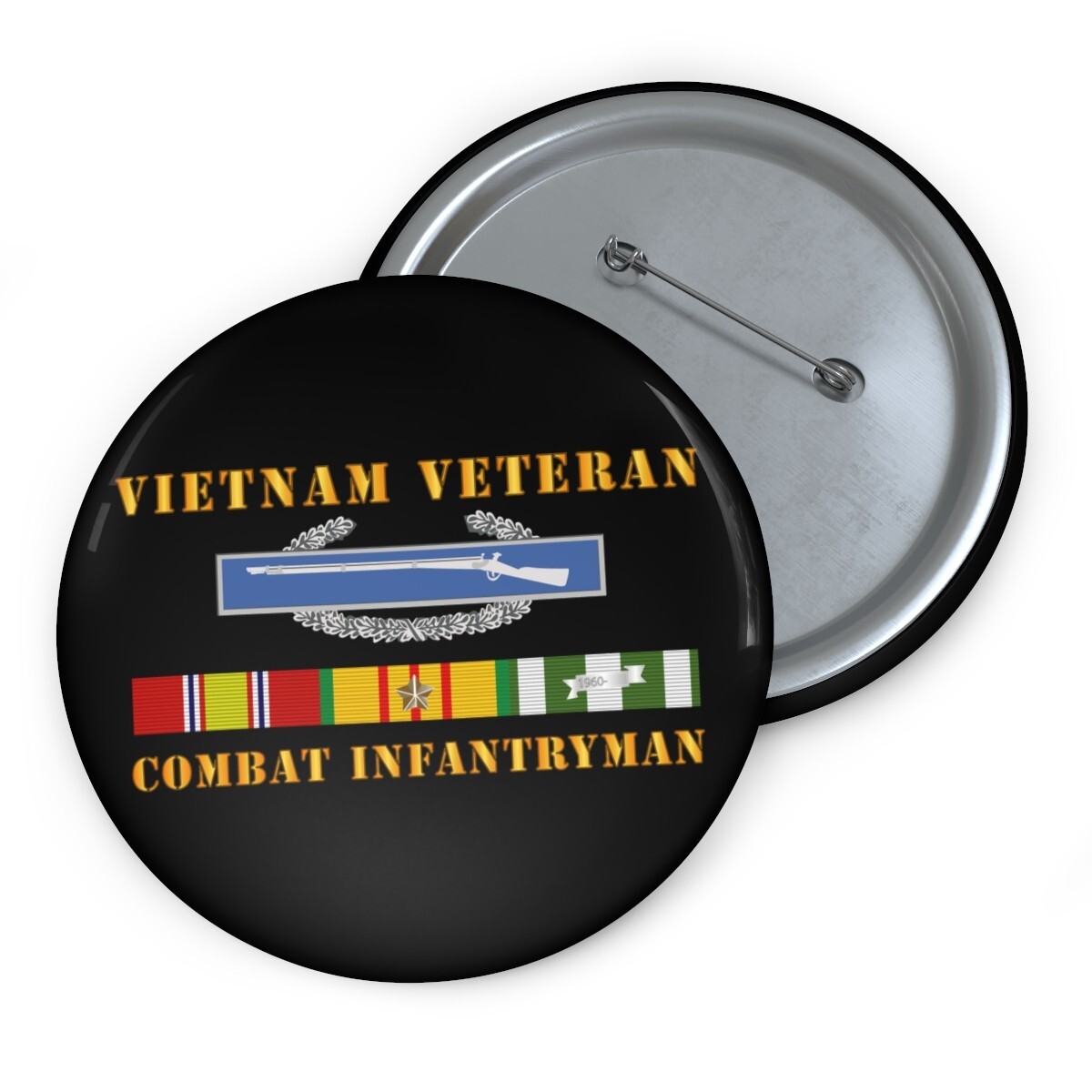 Pin Buttons – Vietnam Veteran – Cbt Infantryman w CIB VN SVC