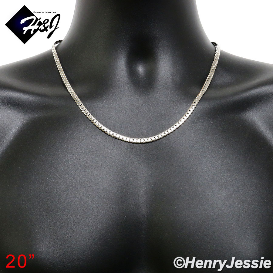 18-40″MEN Stainless Steel 3/4/5/6/8mm Silver Miami Cuban Curb Chain Necklace*155