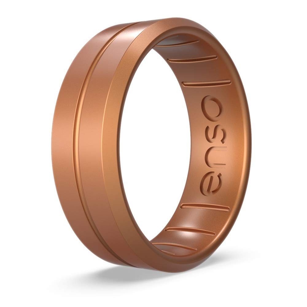 Classic Contour Silicone Ring – Stackable Multi Color Unisex Wedding Engageme…