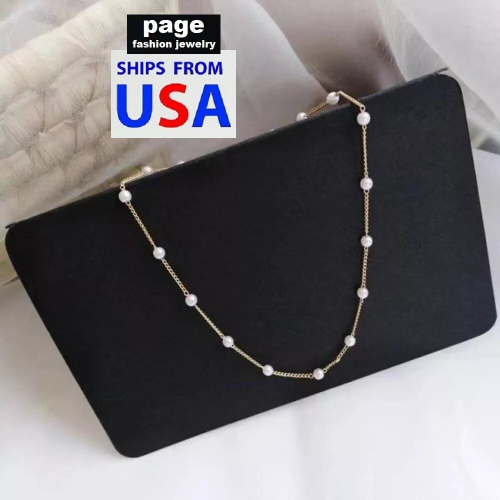 Fashion Pearl Gold Choker Clavicle Chain Necklace Woman’s Charm Party Jewlery
