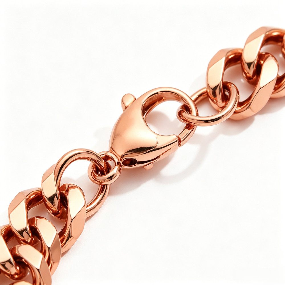 8mm Pure Solid Copper Bracelet Arthritis Cuban Chain Curb Link Rider Bracelet