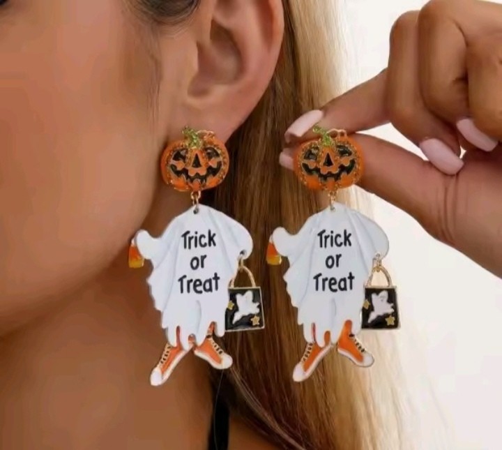 Halloween Earrings Collection Pumpkin Ghost Spider Skeleton Gothic Dangle Gift