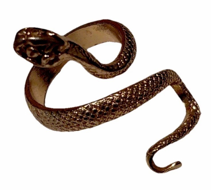 Gold Tone Snake Ring Textured Size 7~ Used Very Good Condition