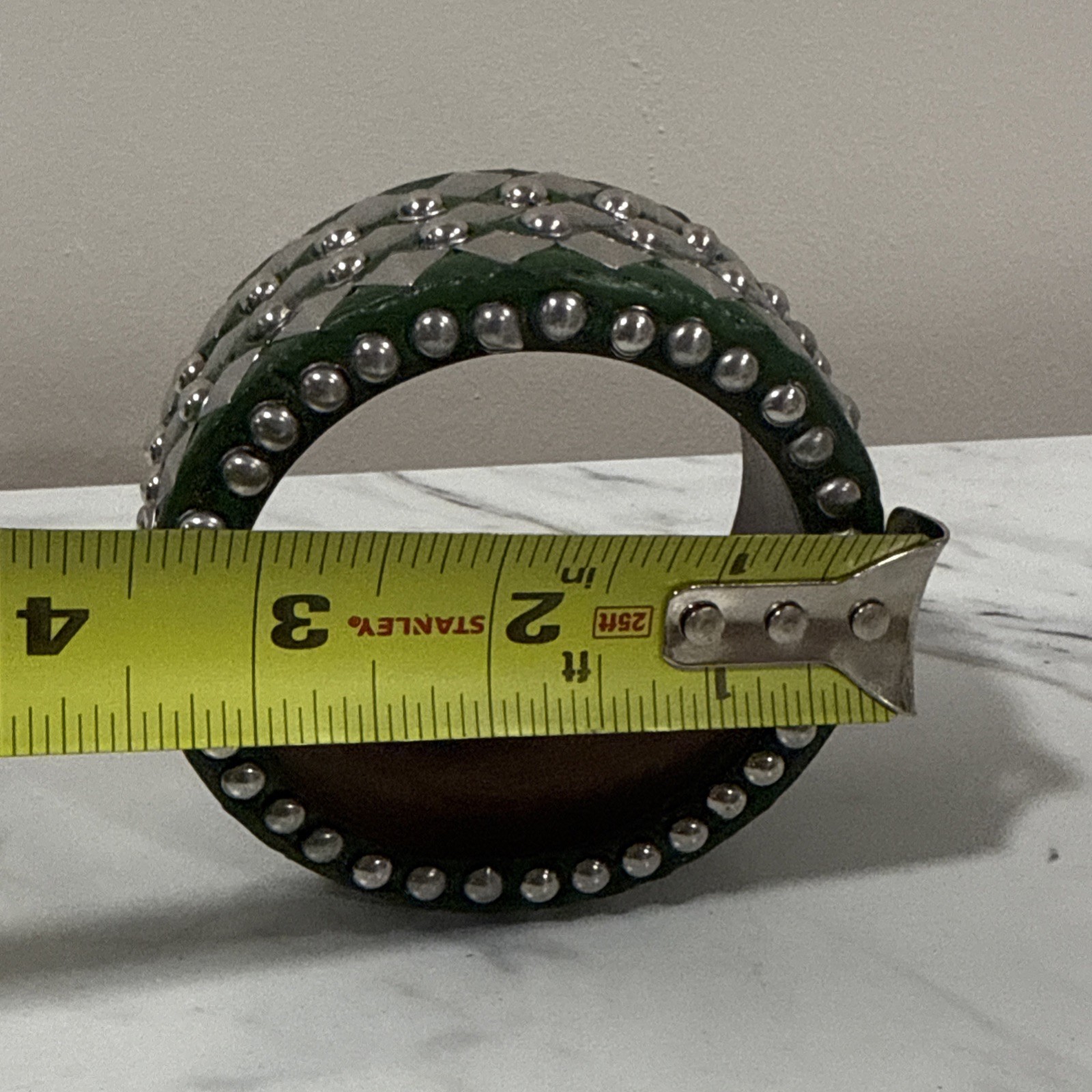 Antika Collection Green Studded Bangle – Artisan Statement Bracelet