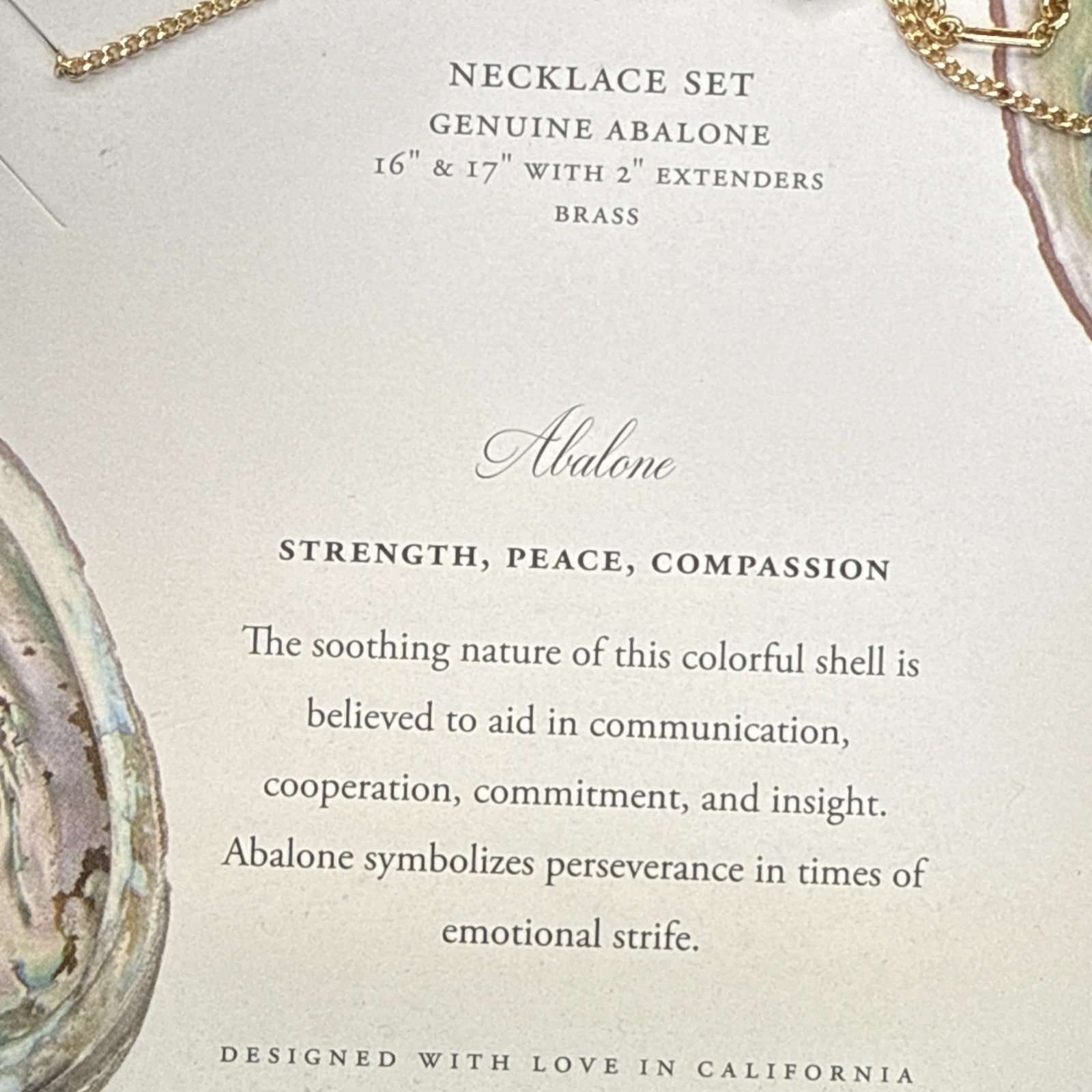 Luna Norte Genuine Abalone Layered Necklace Set -14KT Gold Plated Brass-Colorful