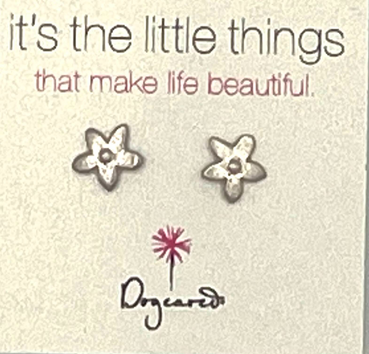 Dogeared sterling silver its the little things flower studs earrings