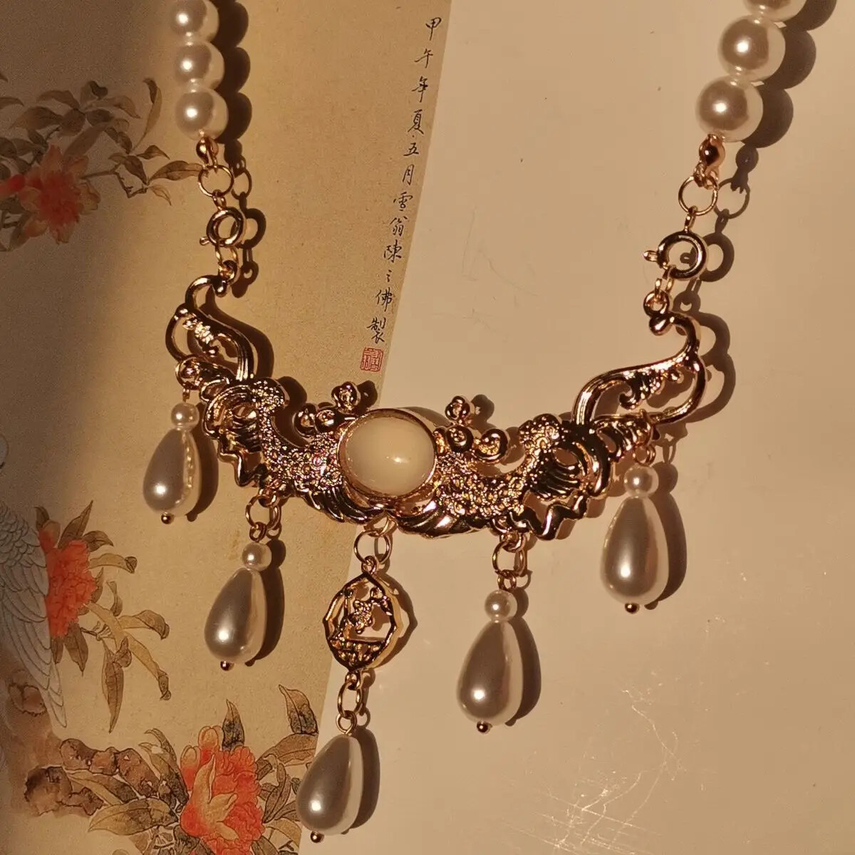 Han Costume Accessories Tassel Embroidery Necklace Ancient Style Collar Made