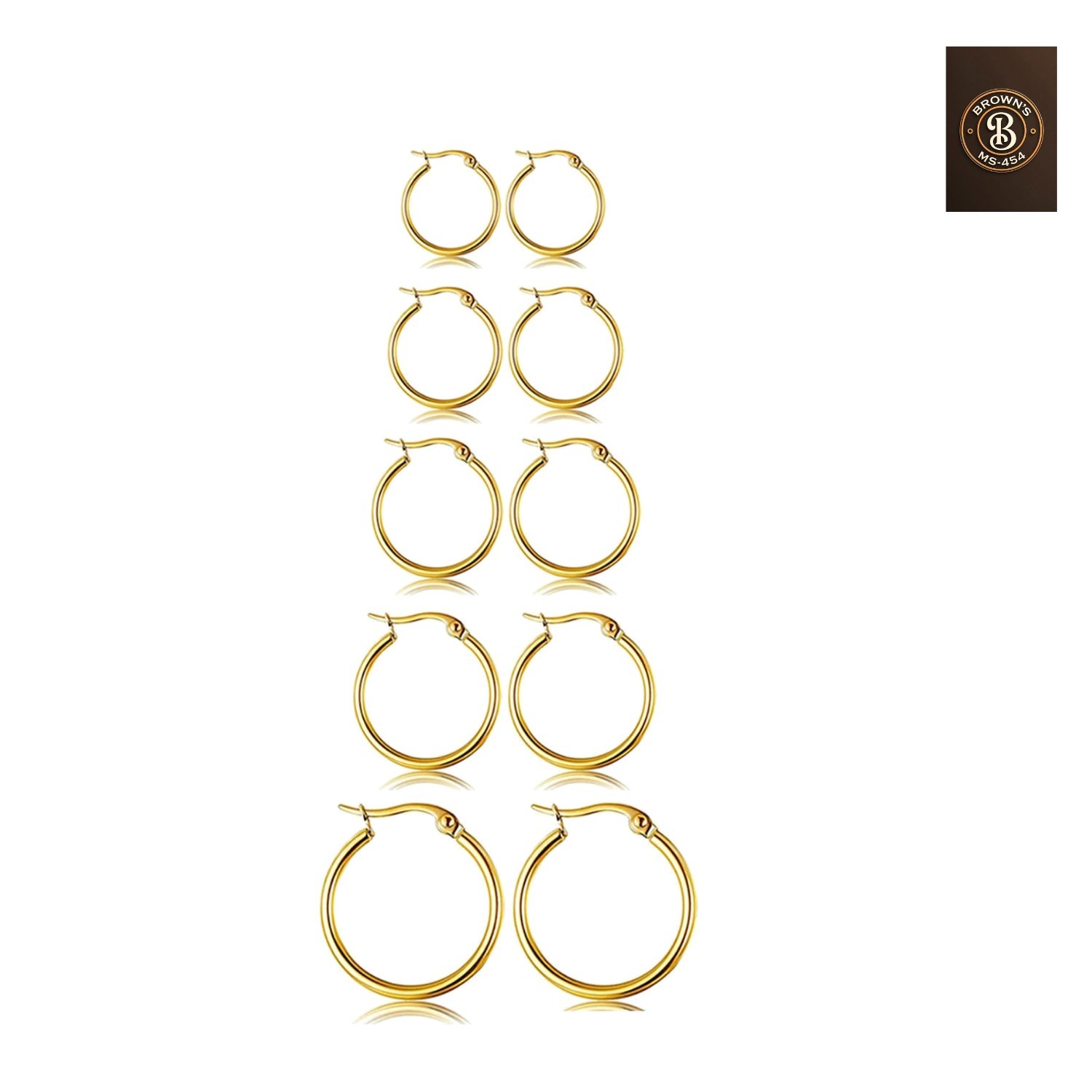 5-10 Pairs Small Gold Silver Hoop Earrings for Women, Stainless Steel Earring…