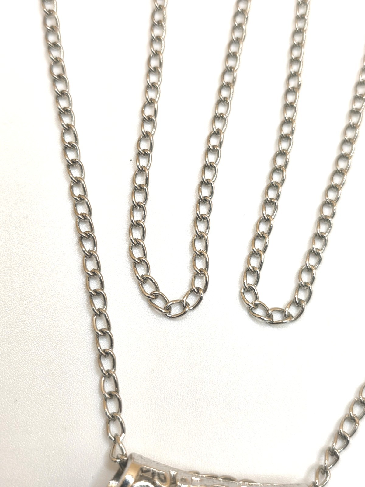 27-inch Silver Tone Estate Chain With Open Work Bar And Chain Tassel