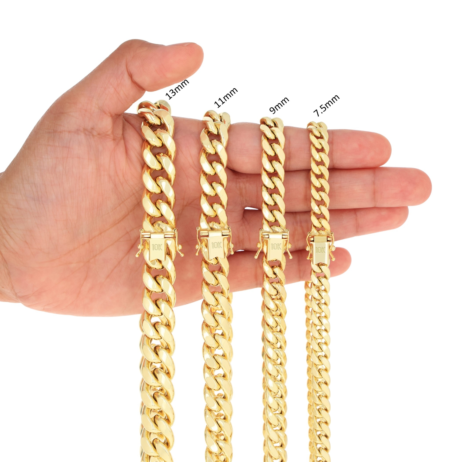 10K Yellow Gold 3mm- 13mm Miami Cuban Link Chain Necklace Mens Womens 16″- 30″