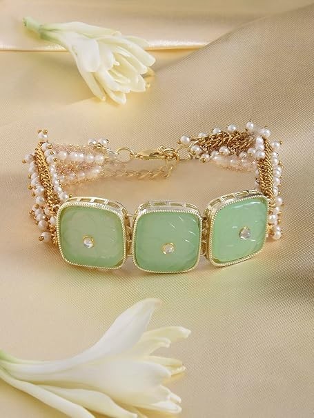 JAYWAR Luxury Gold Plated Bracelet for Women Arabic Bridal Wedding Bangle Royal