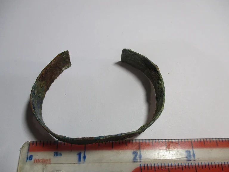 ON SALE NOW NORSE EARLY METAL BRACELET DUG IN UK–MEDIEVAL FIND! PLAIN BUT RARE!
