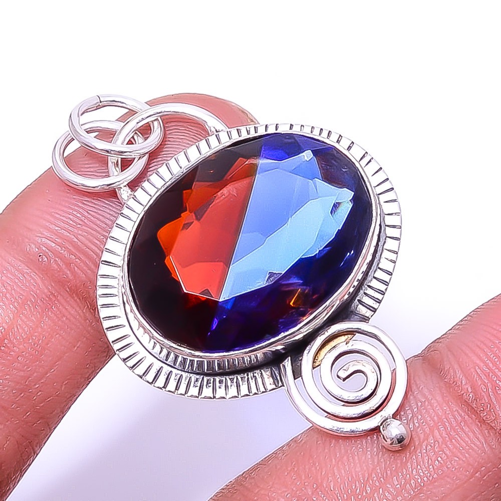 Bi-Colour Tourmaline 925 Sterling Silver Pendant 1.76″, Christmas Gift P20864
