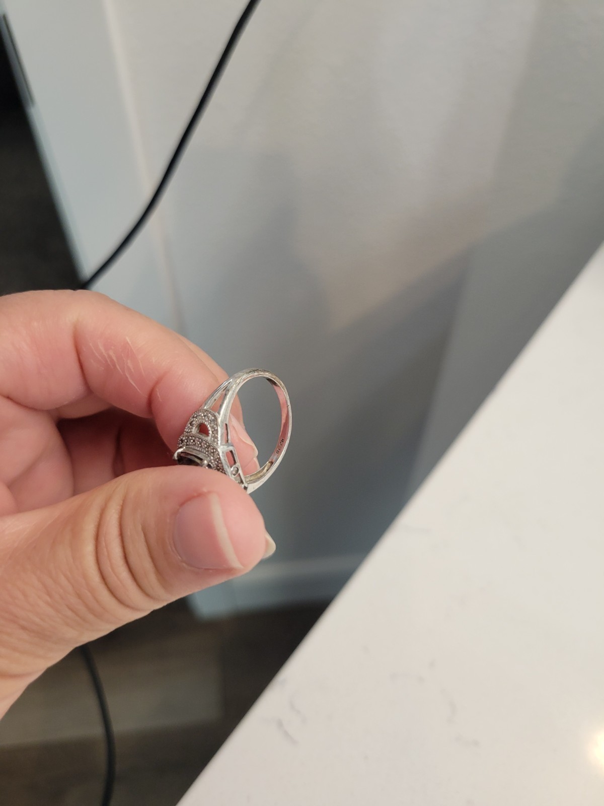 925 Sterling Silver Mystic Topaz Cushion Cocktail Ring w/ CZ Accents Size 10