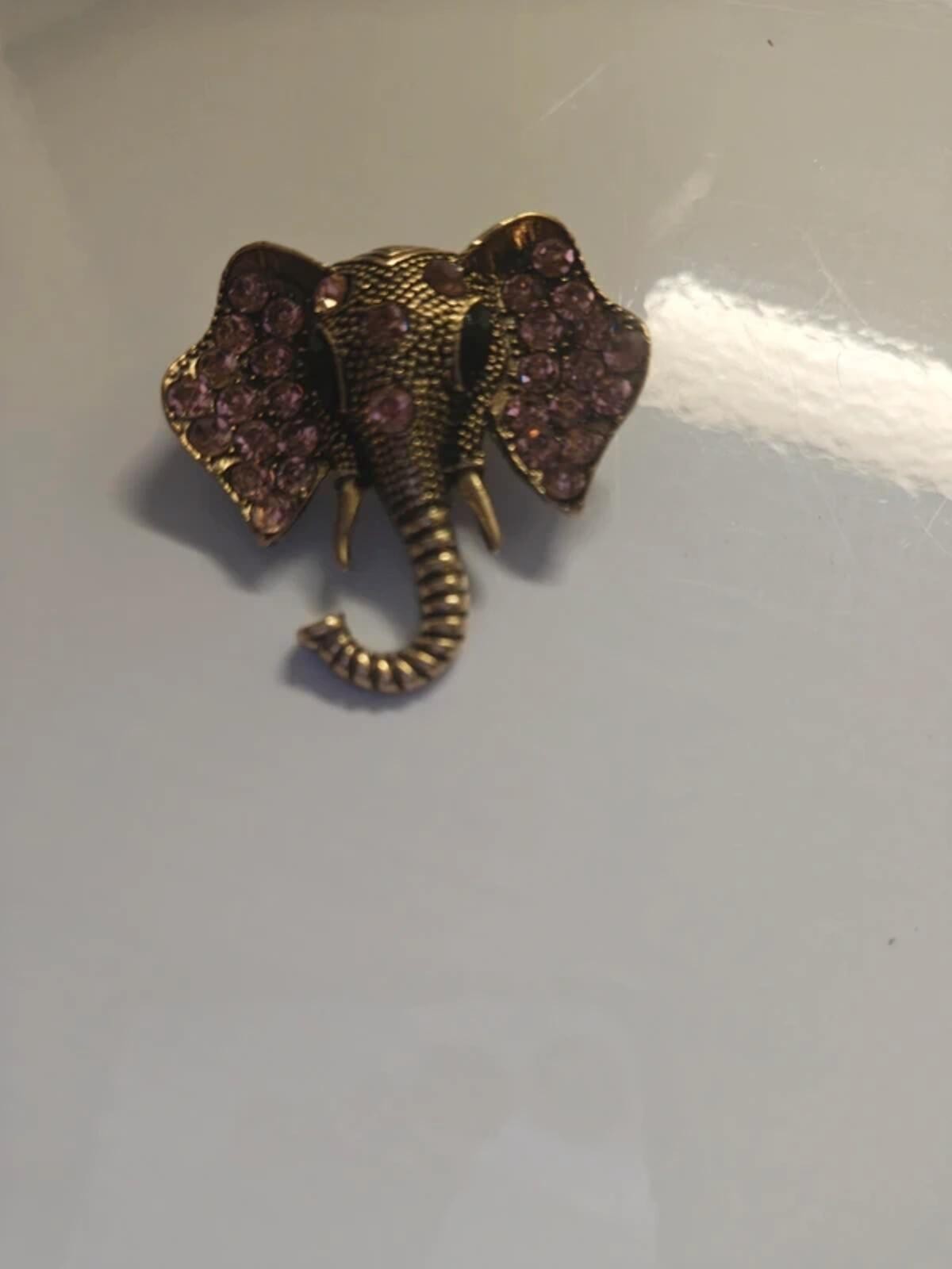Elephant face brooch