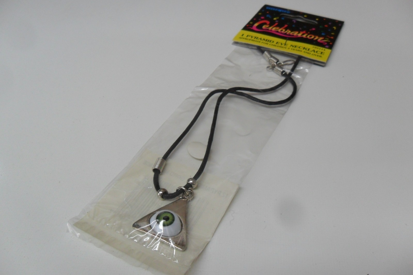 NEW Silver Pyramid Brown Eye Triangle Illuminati Pendant Necklace w/ Black Cord