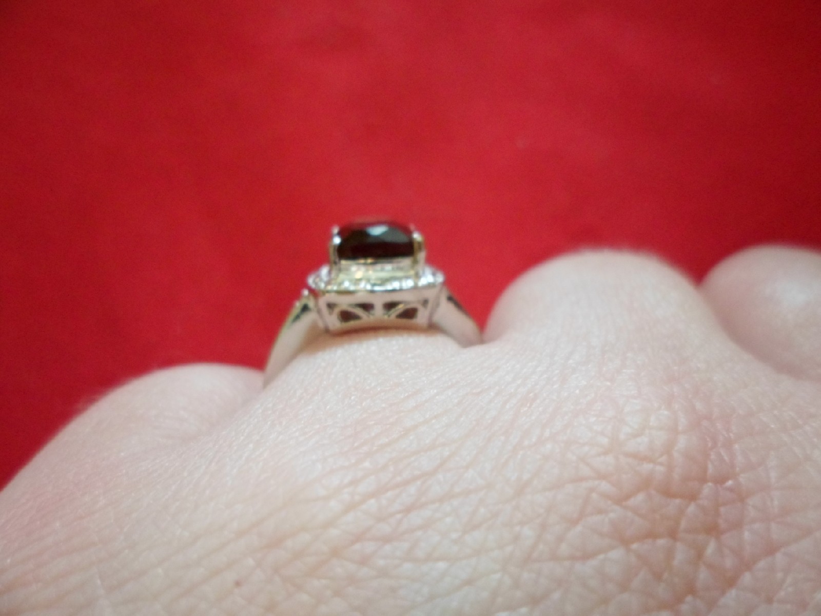 Brazilian Smoky Quartz Ring w/Diamond Accents in Platinum Overlay-Size 7-3.12CTW