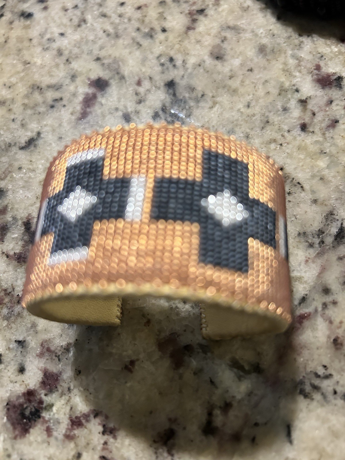 New Etkie Hand beaded glass bead cuff Retail $595