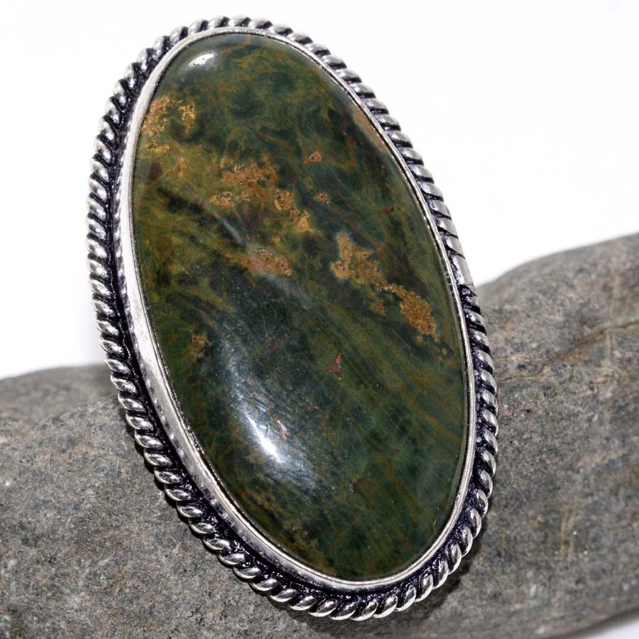 Ocean Jasper 925 Silver Plated Gemstone Ring Us 5 Aesthetic Jewellery GW