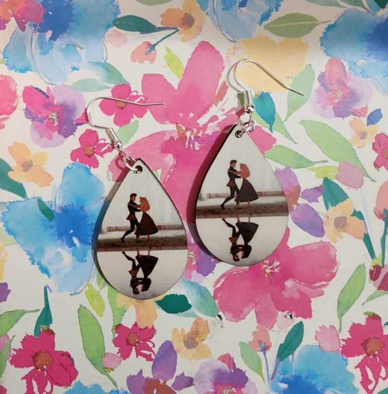 Sleeping Beauty Wooden Teardrop Earrings with Hypoallergenic Hooks